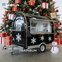定制圆形食品车冰淇淋车移动快餐拖车出售