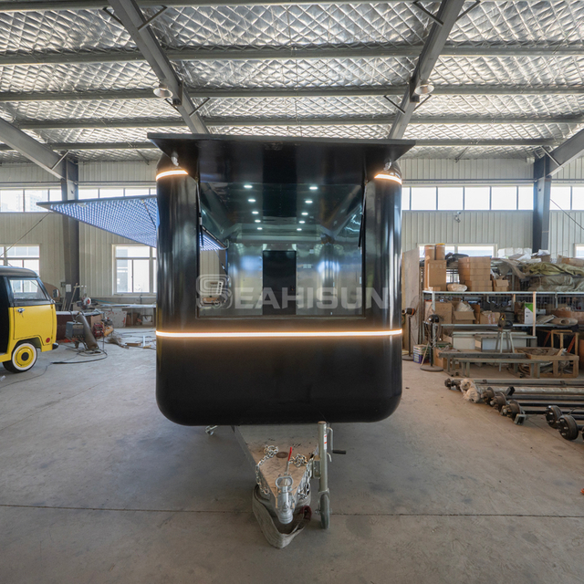 黑色定制食品车 5m 商业用途