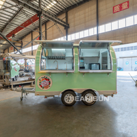 3m 移动圆形快餐拖车圆形咖啡车带设备