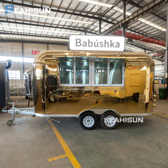 移动咖啡厅汉堡不锈钢街头厨房食品拖车冰淇淋食品卡车带全套厨房