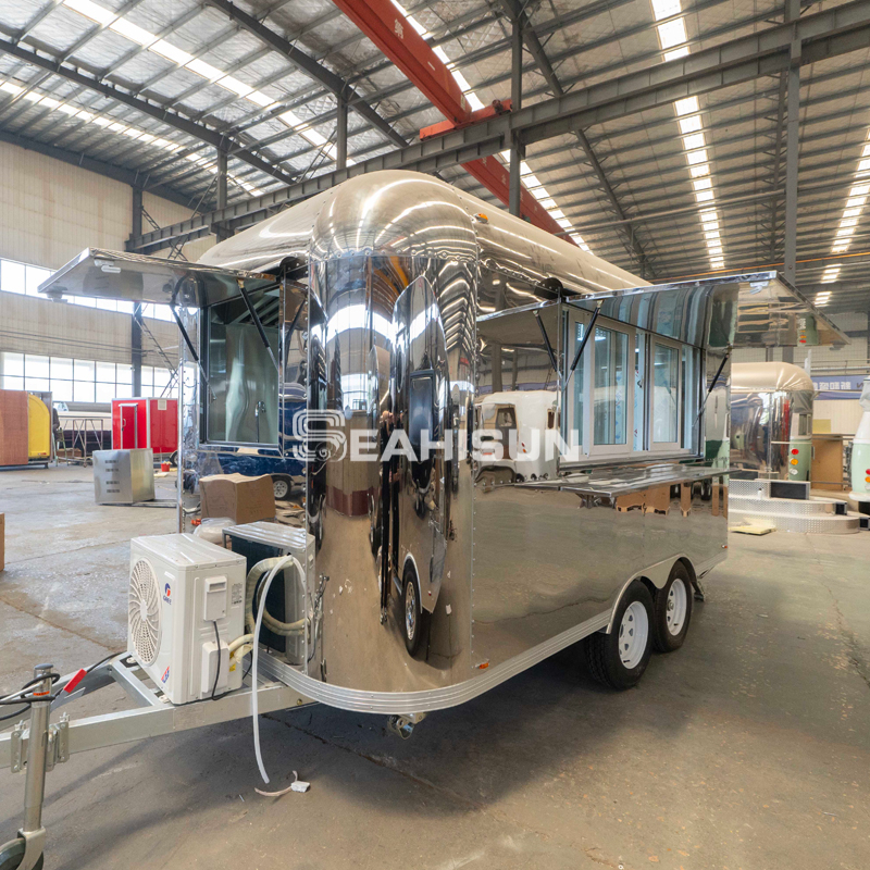 4.5m移动商用冰淇淋方形餐车