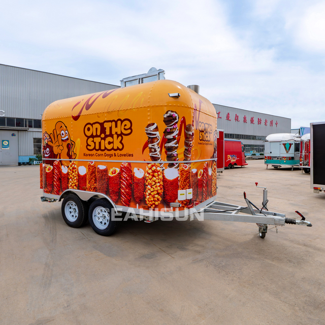 不锈钢熟食车咖啡站食品卡车冰淇淋购买汉堡披萨食品拖车